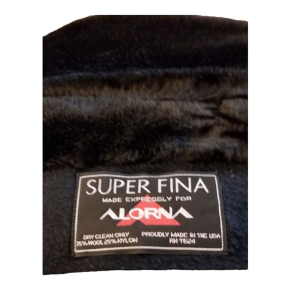 Alona Ladies Super Fina Black Wool with Fur trim Full Length Coat - Picture 7 of 7